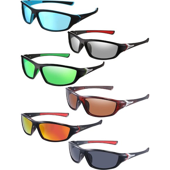 New 6 Pack Polarized Sport Sunglasses for Men Multipack Fit over Sunglas… - Picture 1 of 7